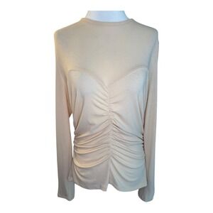 ASTR The Label Ruched Long Sleeve Top Sweetheart Neckline Blouse XL NWOT‎